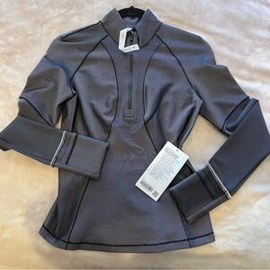 Lululemon two-tone ribbed running half zip